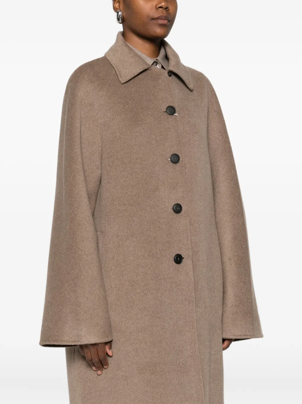 Max Mara Single-breasted Coat In Brown