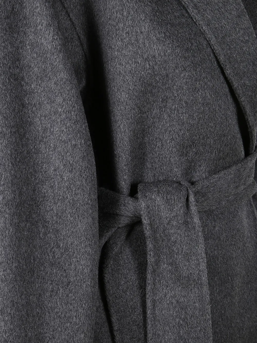 Almada Label Belted Wrap Coat In Gray