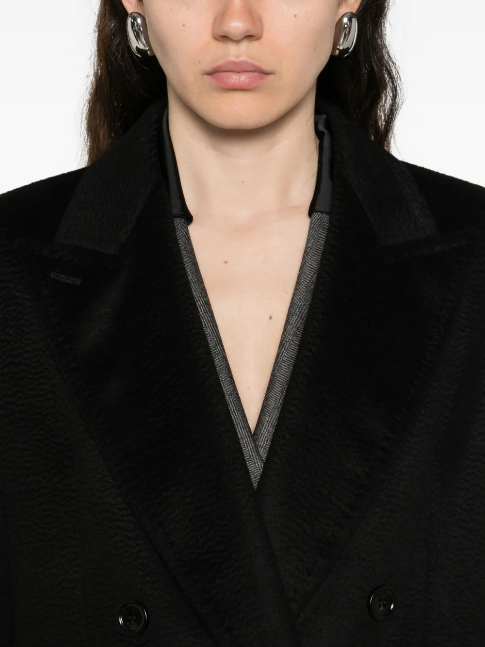 Max Mara Jas met dubbele rij knopen Zwart