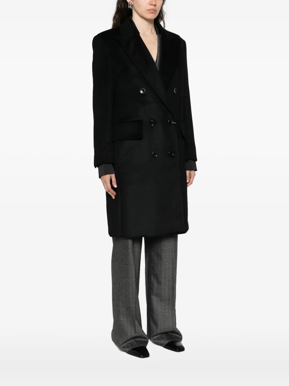 Max Mara Jas met dubbele rij knopen Zwart