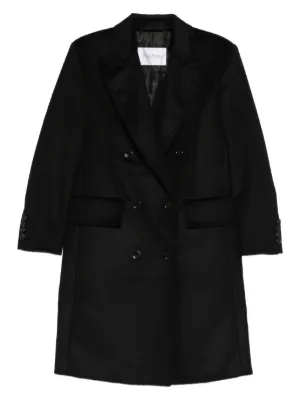 FENDI ロゴパターン ブラックロングコート FENDI ロゴ コート | ブラック | FARFETCH JP