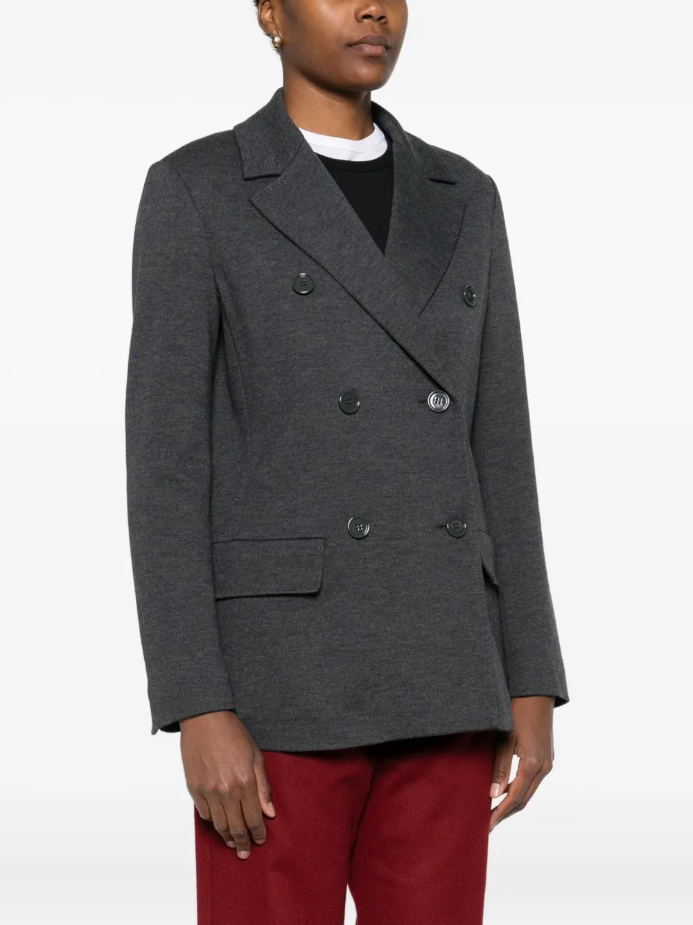 'S Max Mara Blazer met dubbele rij knopen Grijs