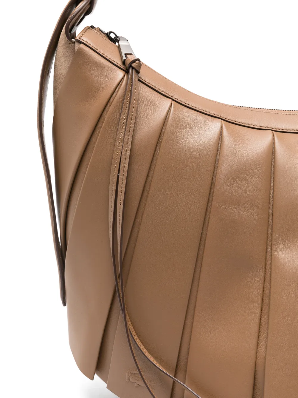 Lacoste Runway Lenglen XL pleated shoulder bag - Bruin