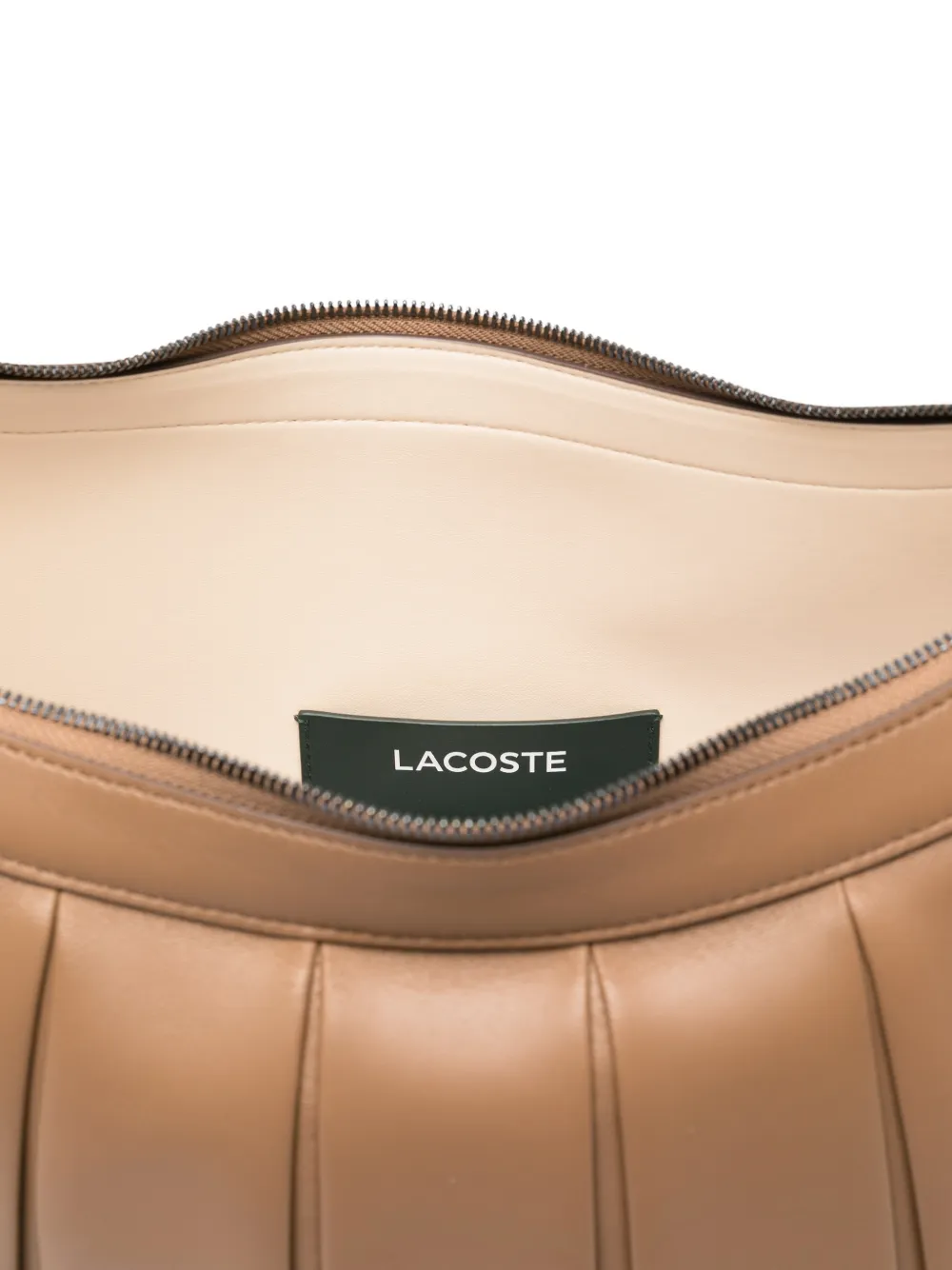 Lacoste Runway Lenglen Xl Pleated Shoulder Bag In Brown