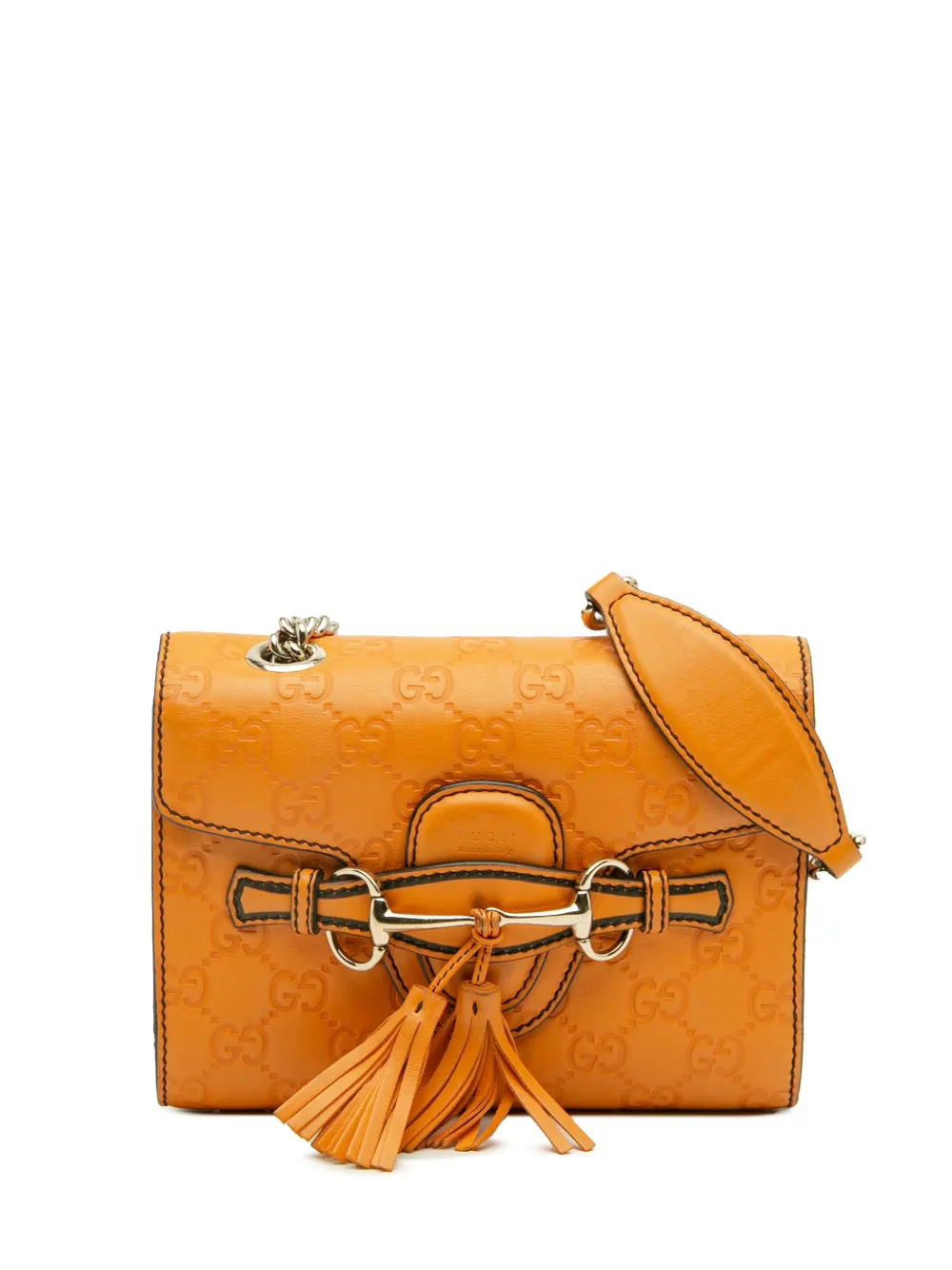 Gucci Pre-Owned 2016-2025 ミニ グッチシマ エミリー ショルダーバッグ - オレンジ Gucci Pre-Owned 2016-2025 ミニ グッチシマ エミリー ショルダーバッグ - オレンジ