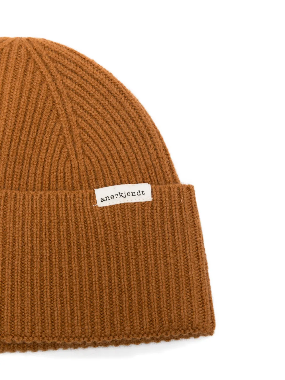 Anerkjendt Ribbed Cotton Beanie In Brown