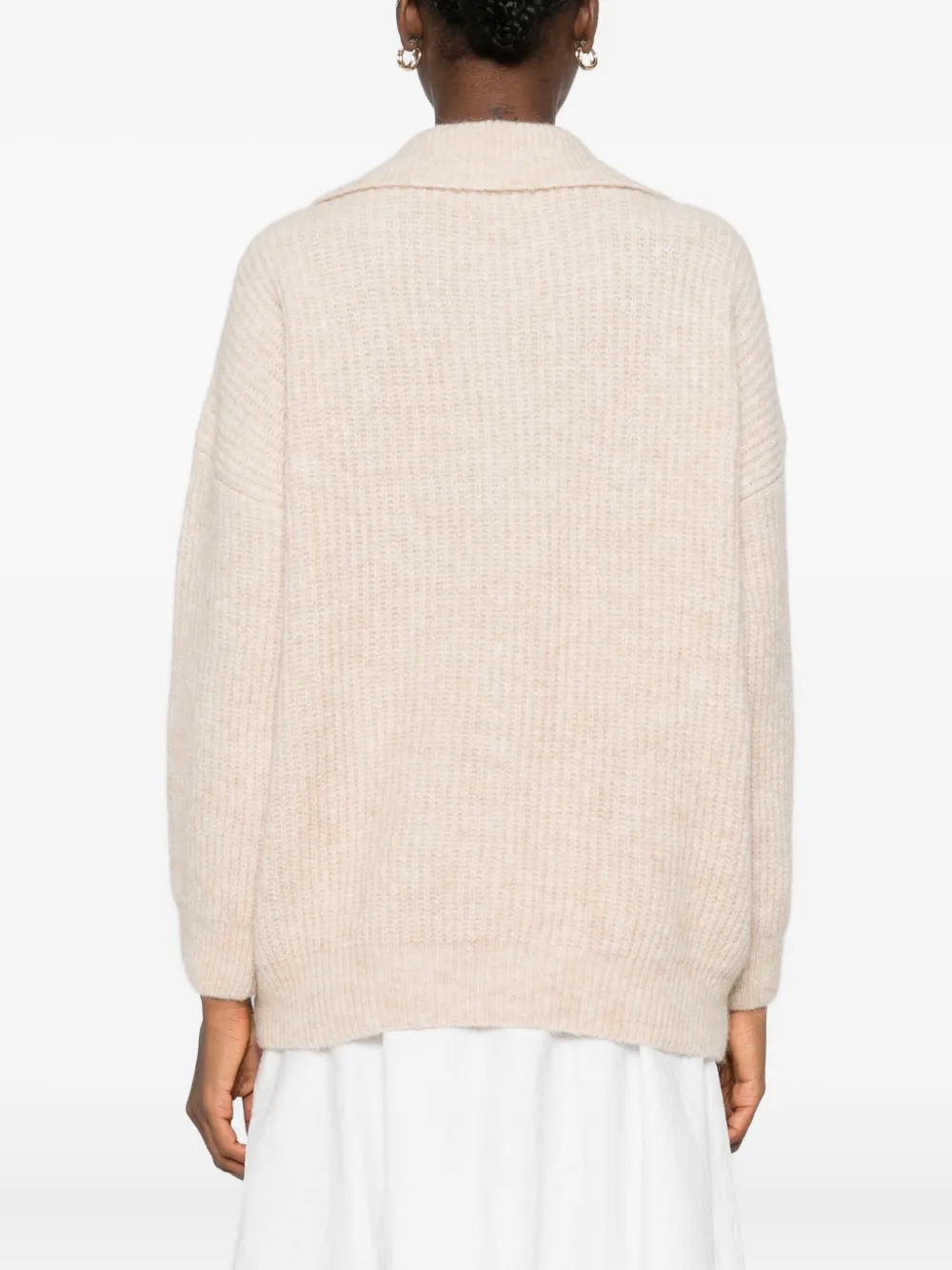 The New Society Ribbed Polo Top In Neutral