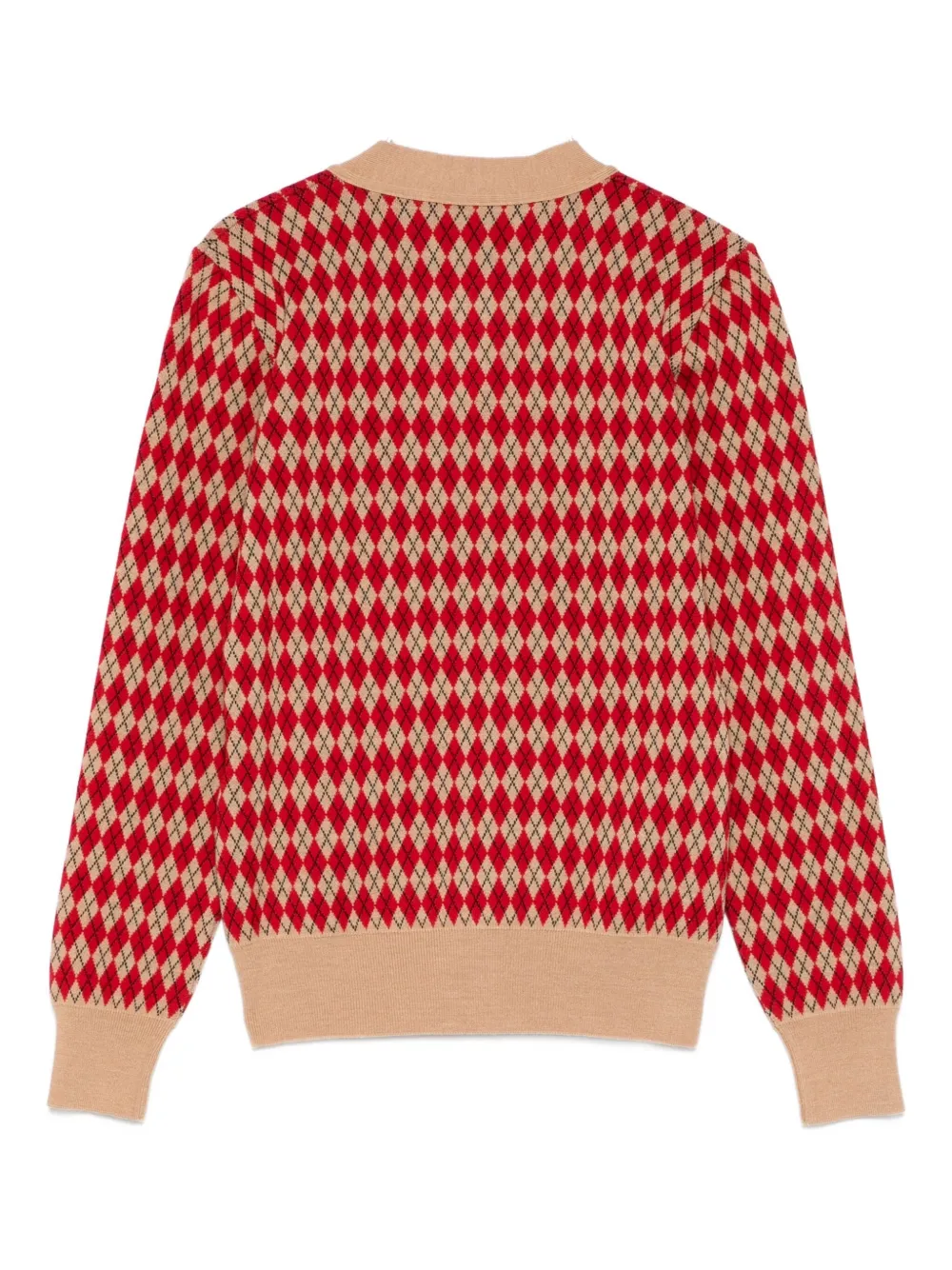N°21 Argyle-pattern Cardigan In Brown