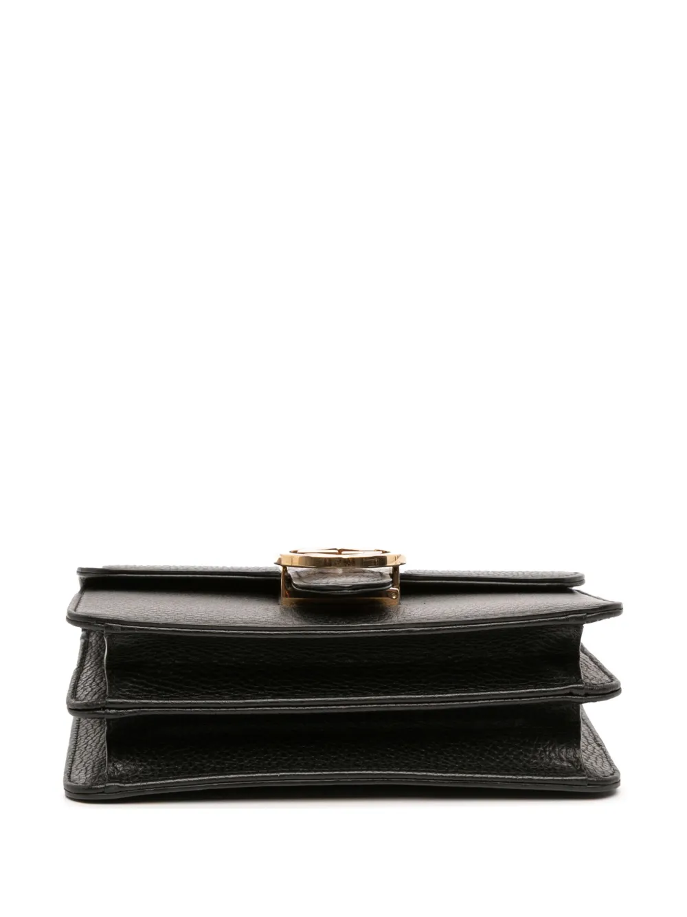 Pre-owned Gucci 2016-2025 Small Dollar Calfskin Interlocking G Crossbody Bag In Black