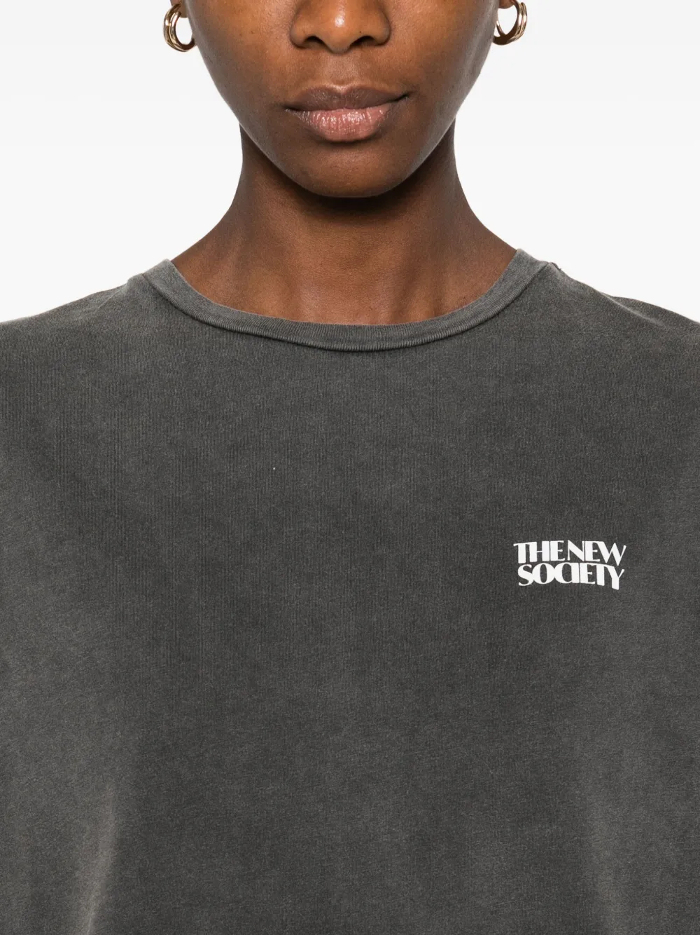 The New Society Logo-print T-shirt In Gray