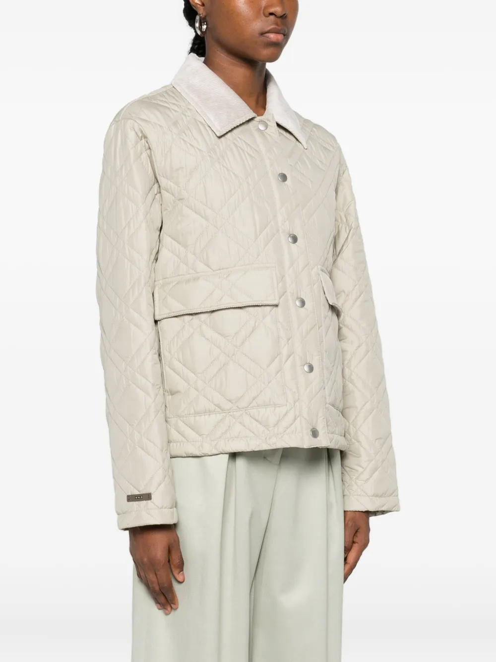 Peserico Quilted Flap-pocket Jacket In Neutral