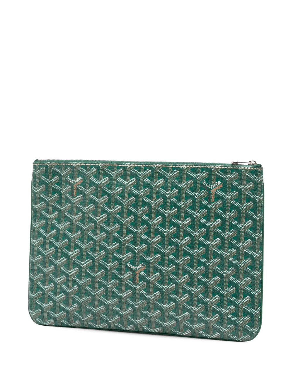 Pre-owned Goyard 2017 Ine Senat Mm Clutch Bag In Green