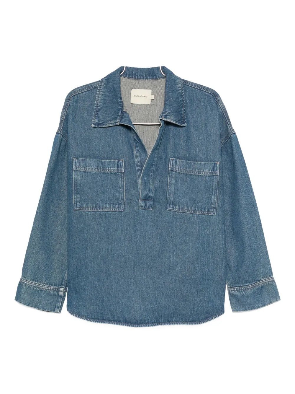 THE NEW SOCIETY double-pocket denim shirt | Blue | Image 1