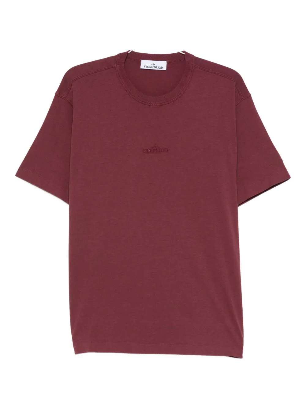 Stone Island logo-embroidered T-shirt - レッド Stone Island logo-embroidered T-shirt - レッド