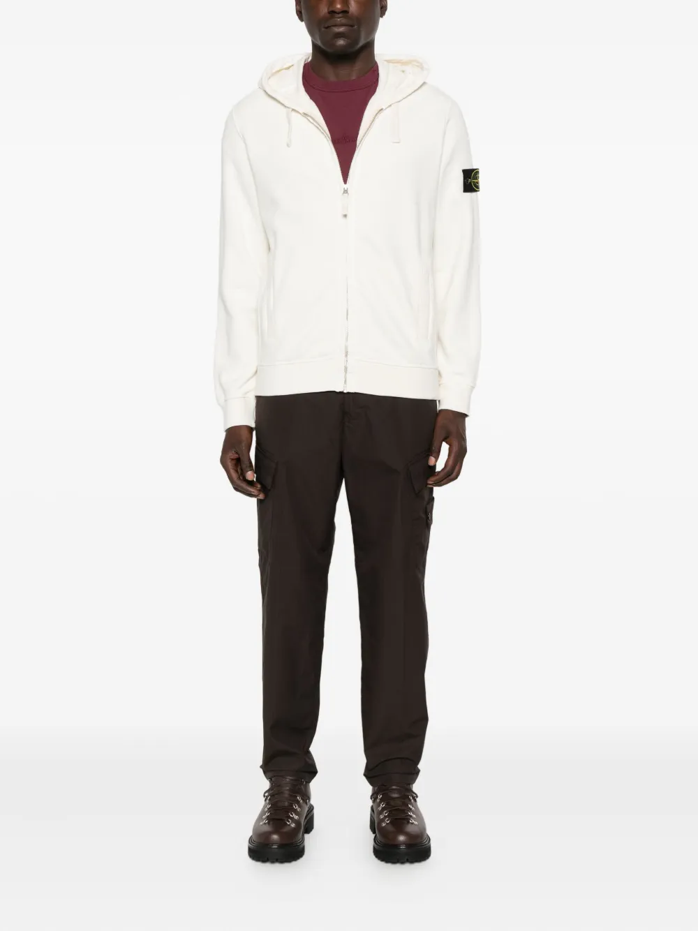 Stone Island logo-embroidered T-shirt - Rood