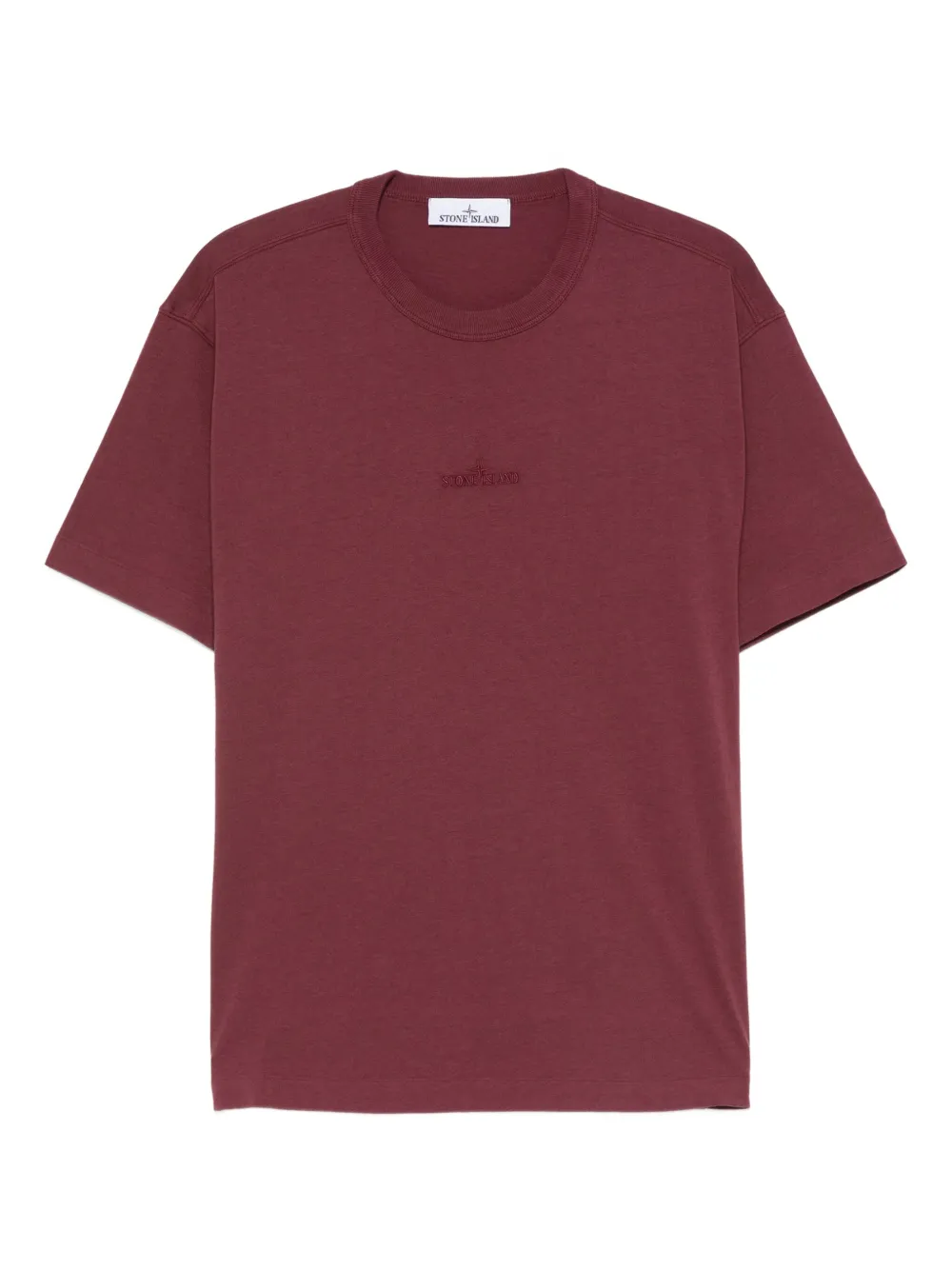 Stone Island logo-embroidered T-shirt | Red | Image 1