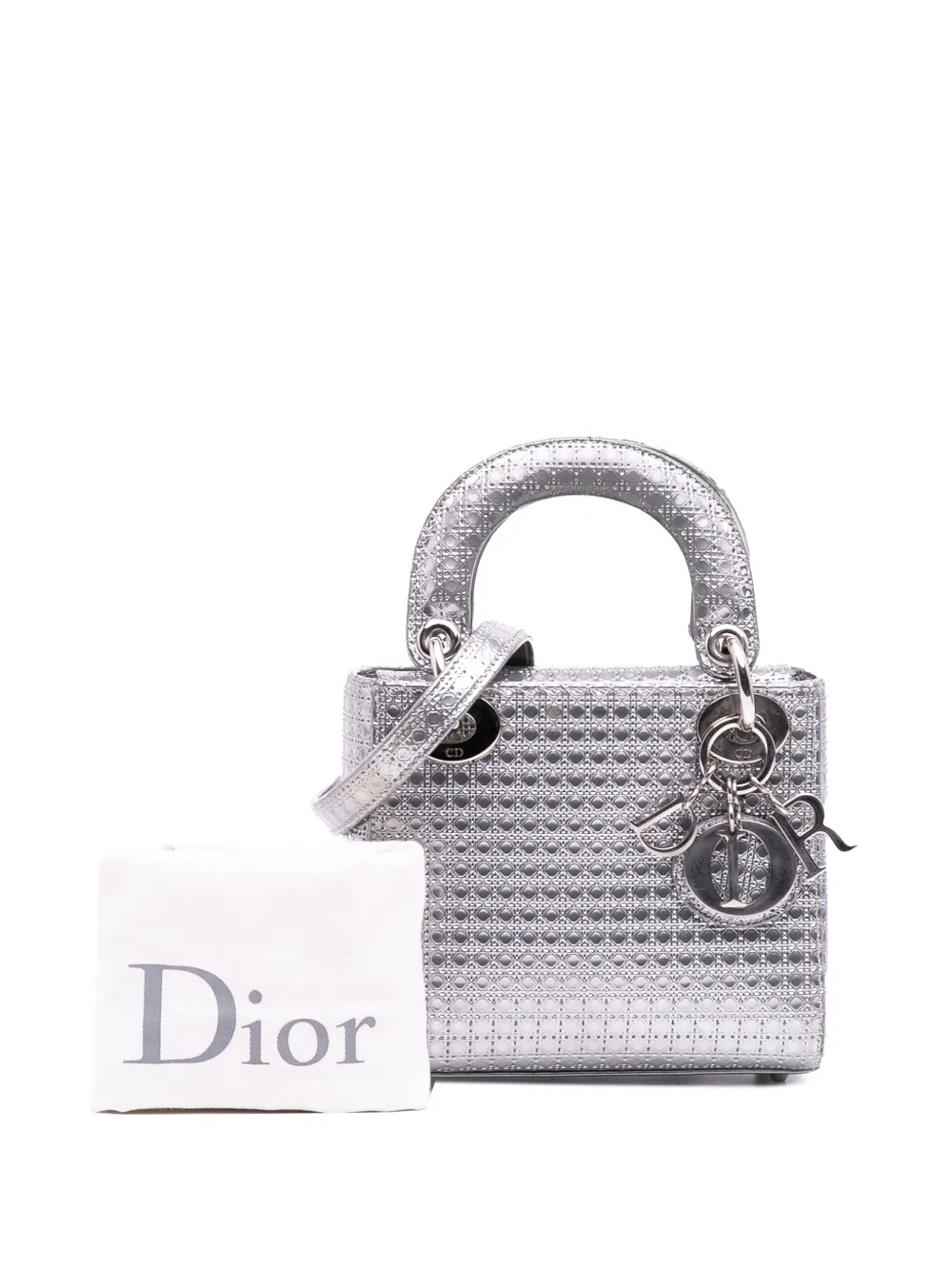 Christian Dior Pre-Owned 2016 Mini Metallic Patent Microcannage