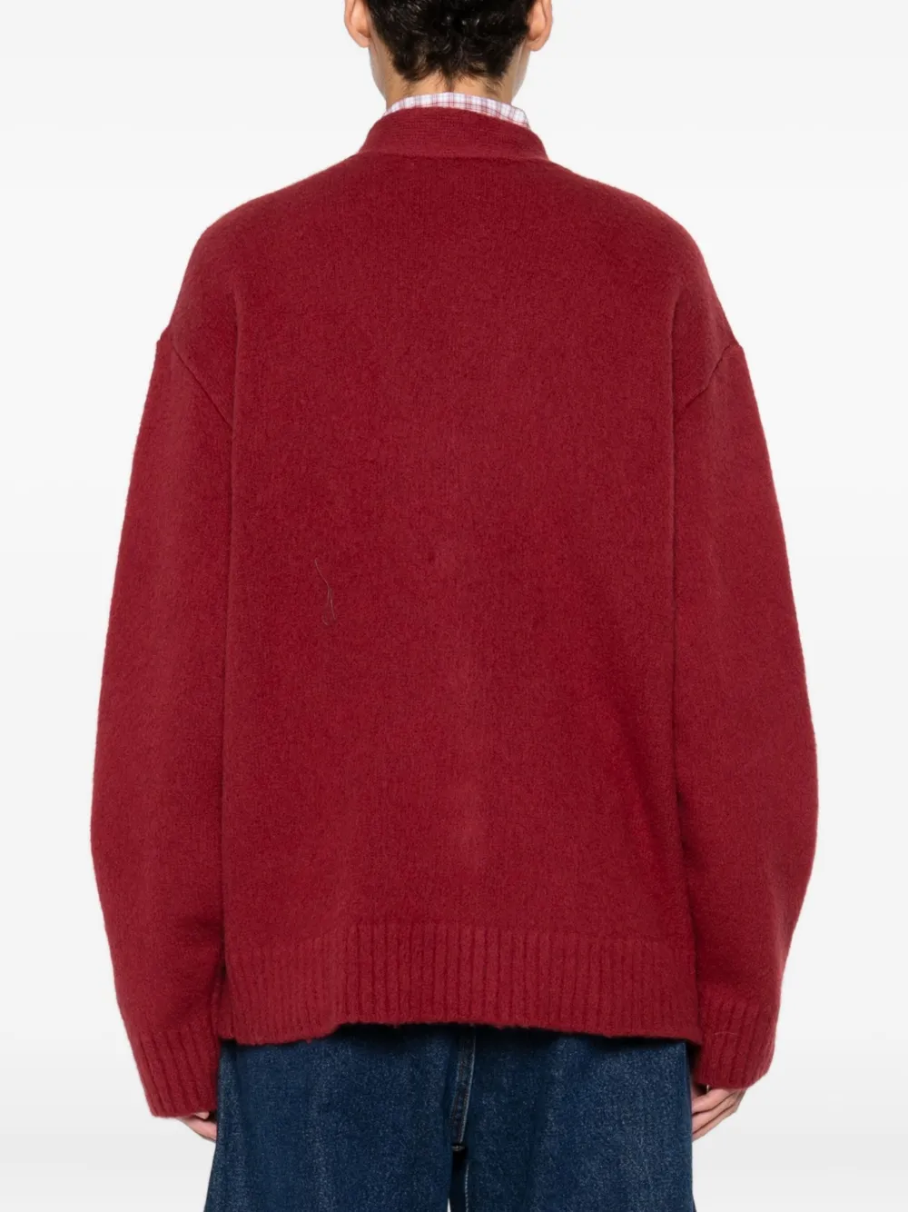 N°21 Brushed-effect Cardigan In Red