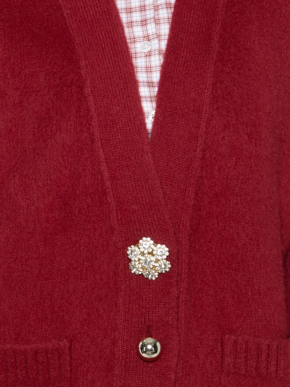 N°21 Brushed-effect Cardigan In Red