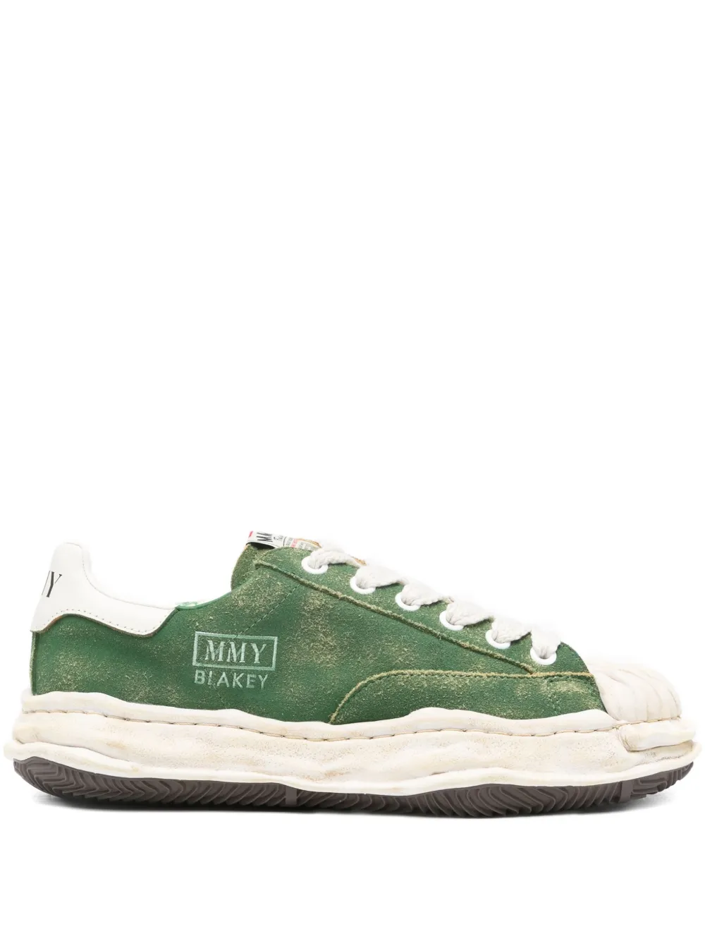 Maison MIHARA YASUHIRO lace-up logo-print sneakers Groen