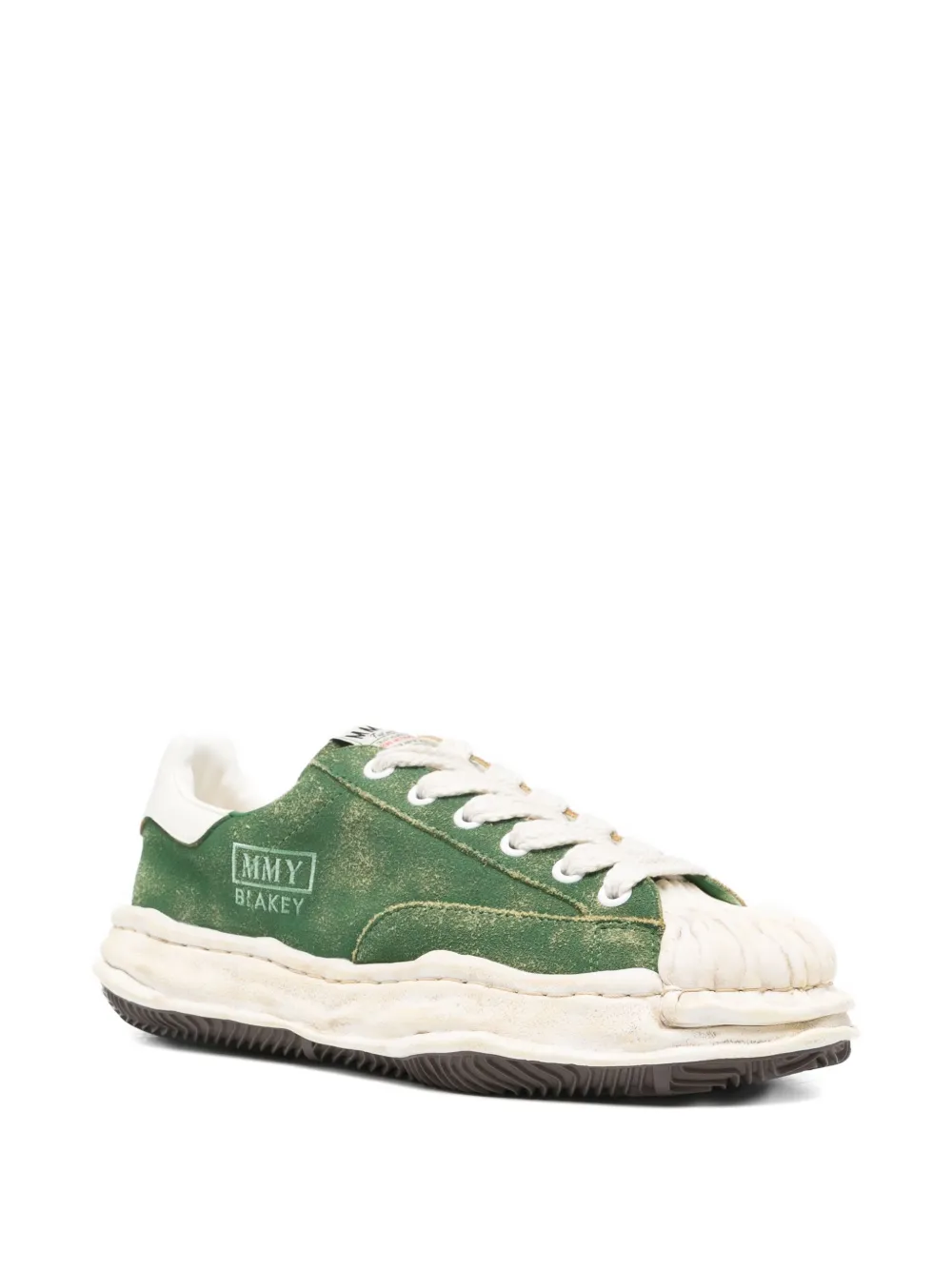 Maison MIHARA YASUHIRO lace-up logo-print sneakers Groen