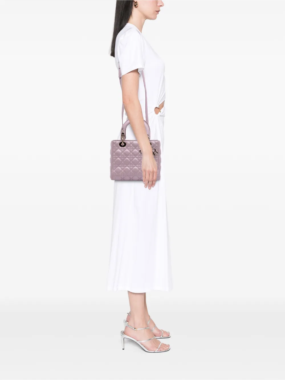 Christian Dior Pre-Owned 2018 Medium Pearlescent Lambskin Cannage Lady Dior satchel | Pre-Owned | Image 2