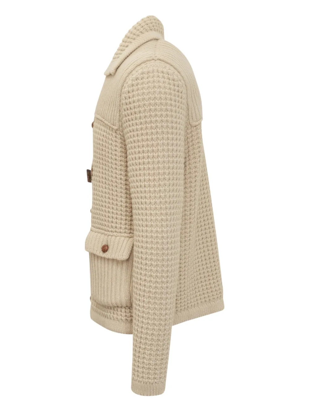  Rakki Waffle-knit Toggle Jacket - Neutrals 