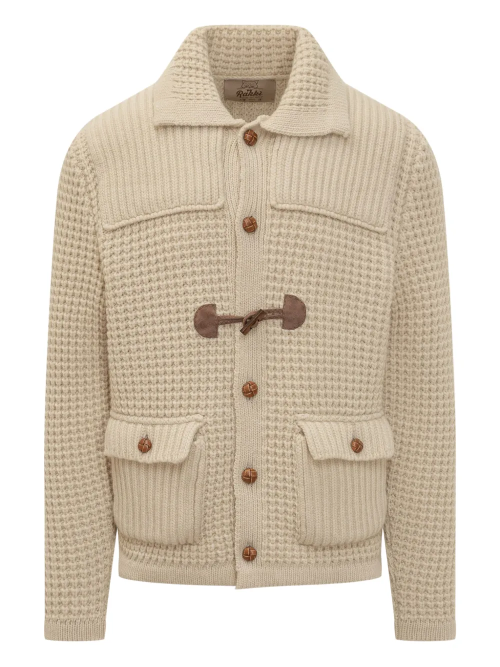 RAKKI waffle-knit toggle jacket | Neutrals | Image 1