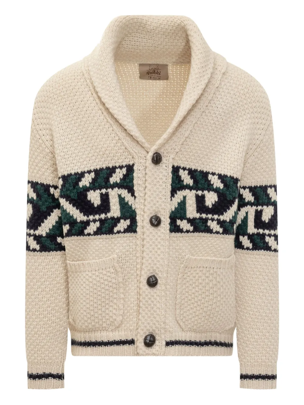 RAKKI Rakki shawl-collar jacquard cardigan | Neutrals | Image 1
