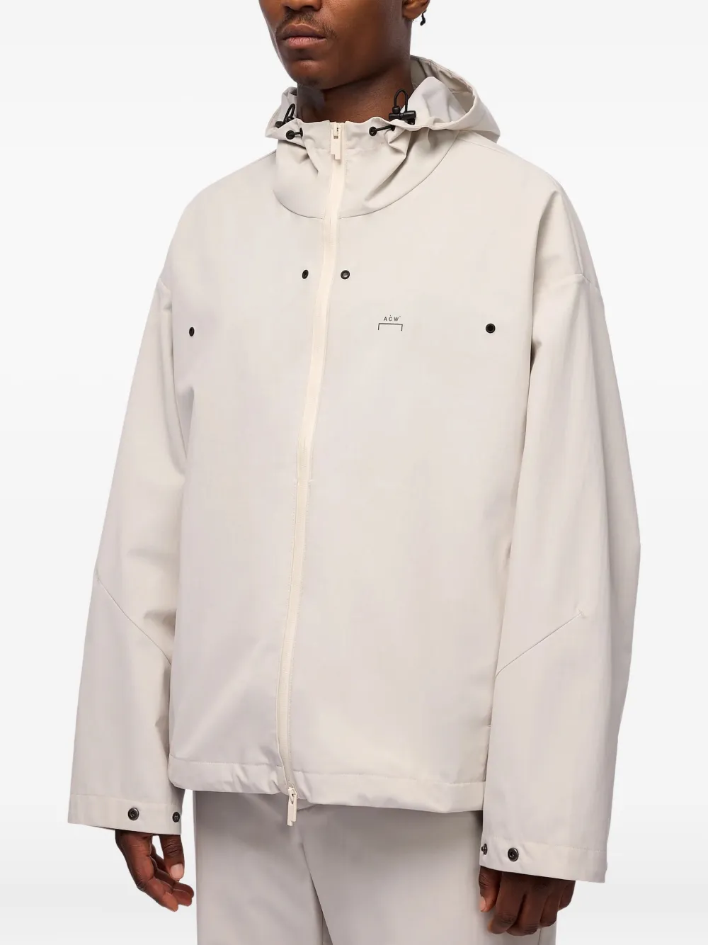 A-cold-wall* Balfron Hooded Zip-front Jacket In Neutral