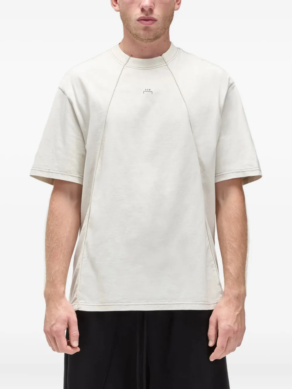 A-COLD-WALL* panelled short-sleeve T-shirt | Neutrals | Image 1