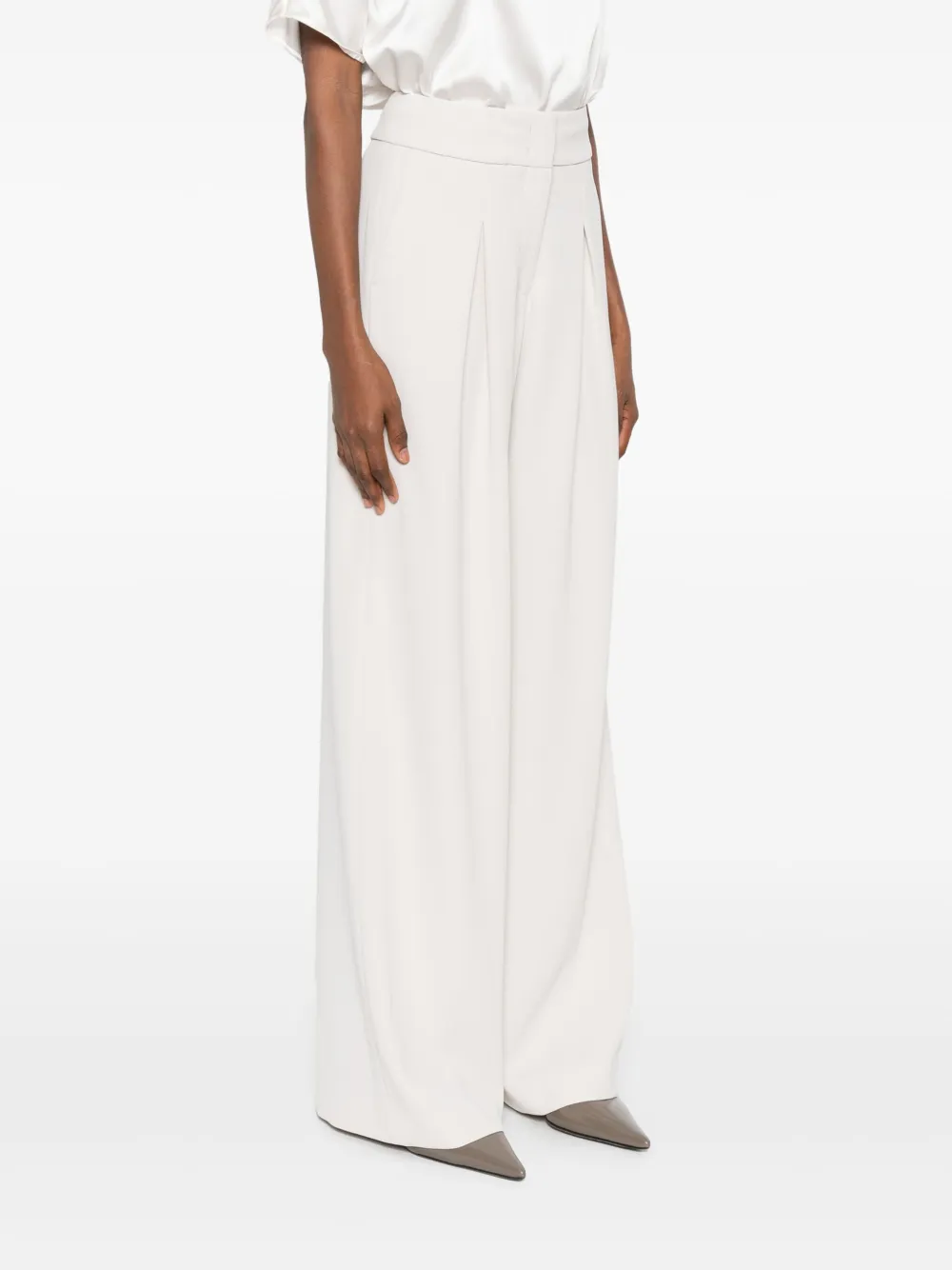 Peserico Broek met geplooide voorkant Beige