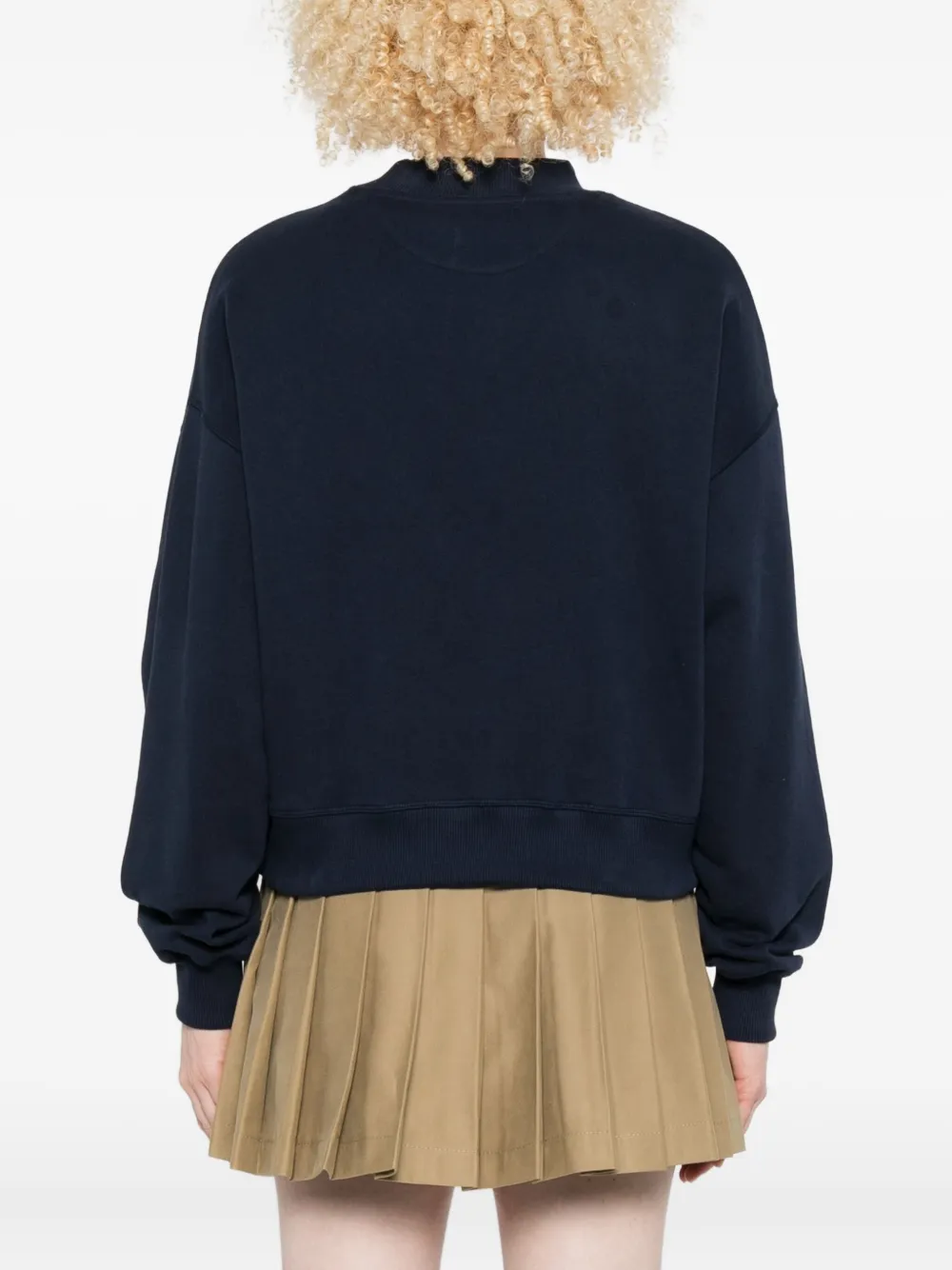 THE NEW SOCIETY Sweater met tekst Blauw
