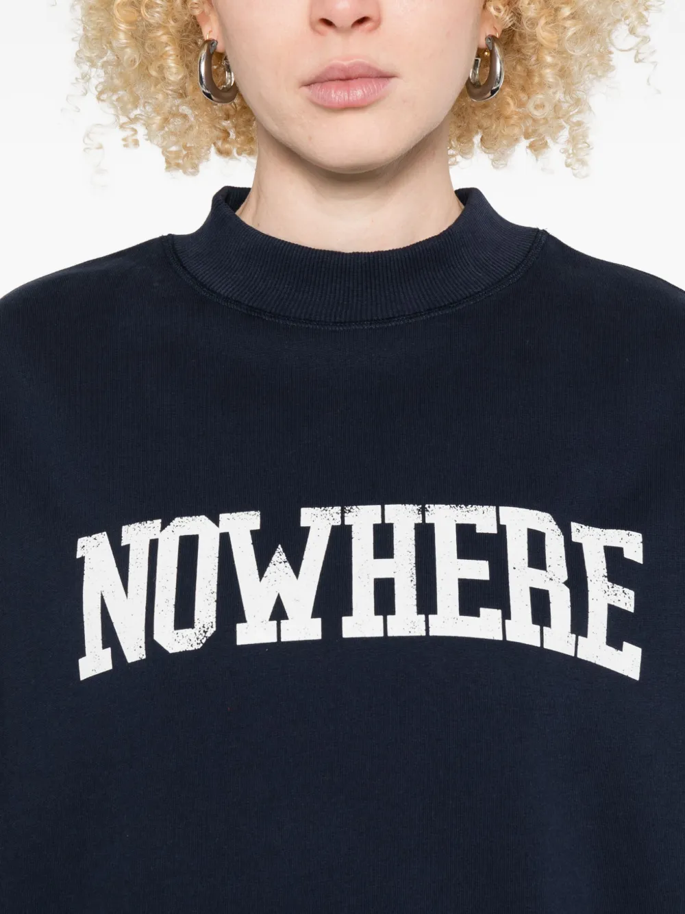 THE NEW SOCIETY Sweater met tekst Blauw