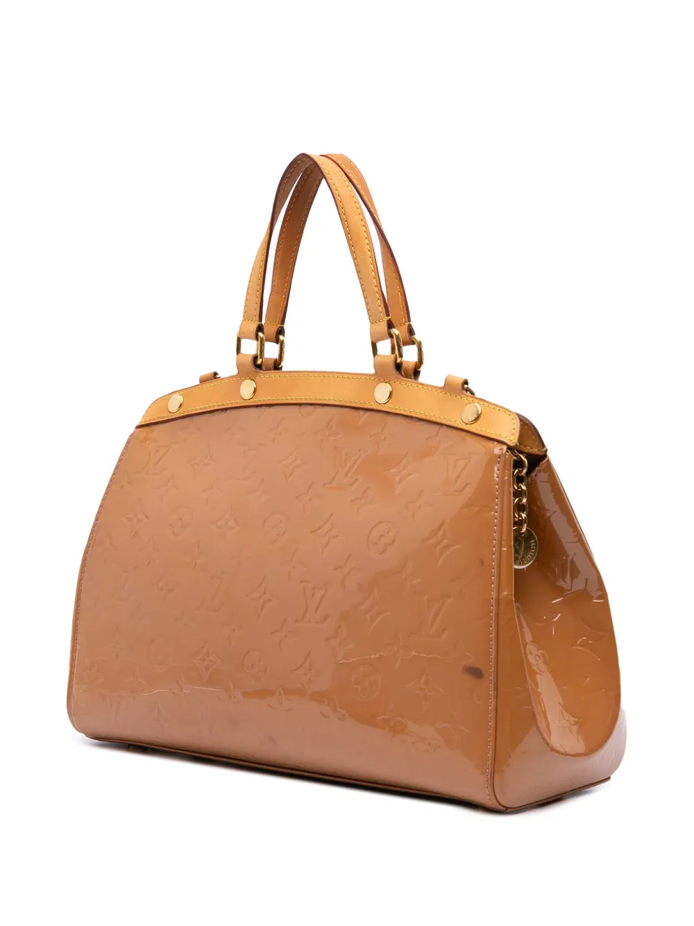 Pre-owned Louis Vuitton 2012 Monogram Vernis Brea Mm Satchel In Brown