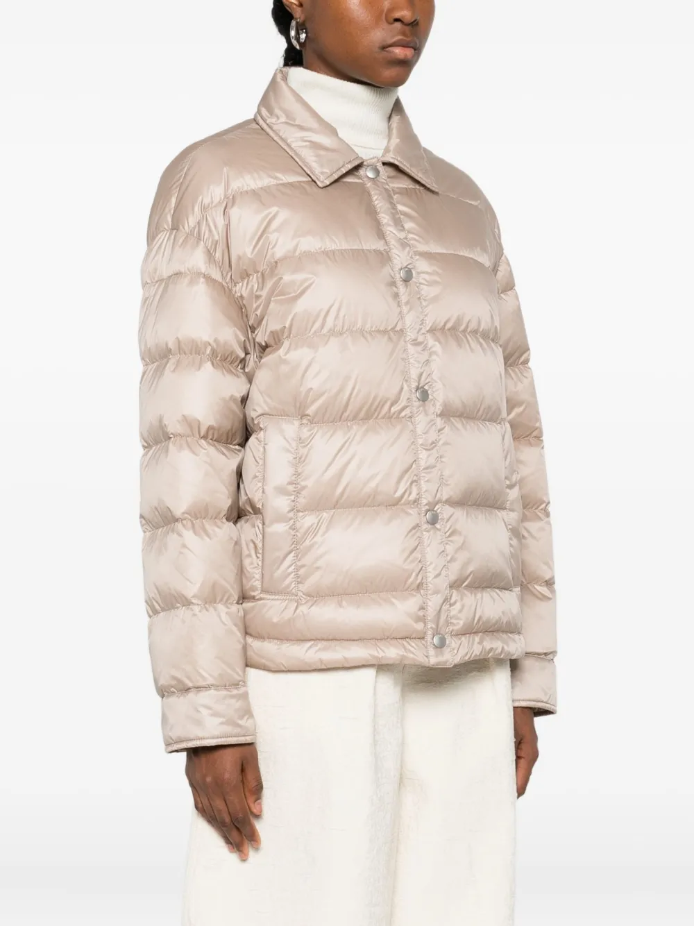 Peserico Snap Fastening Jacket In Neutral