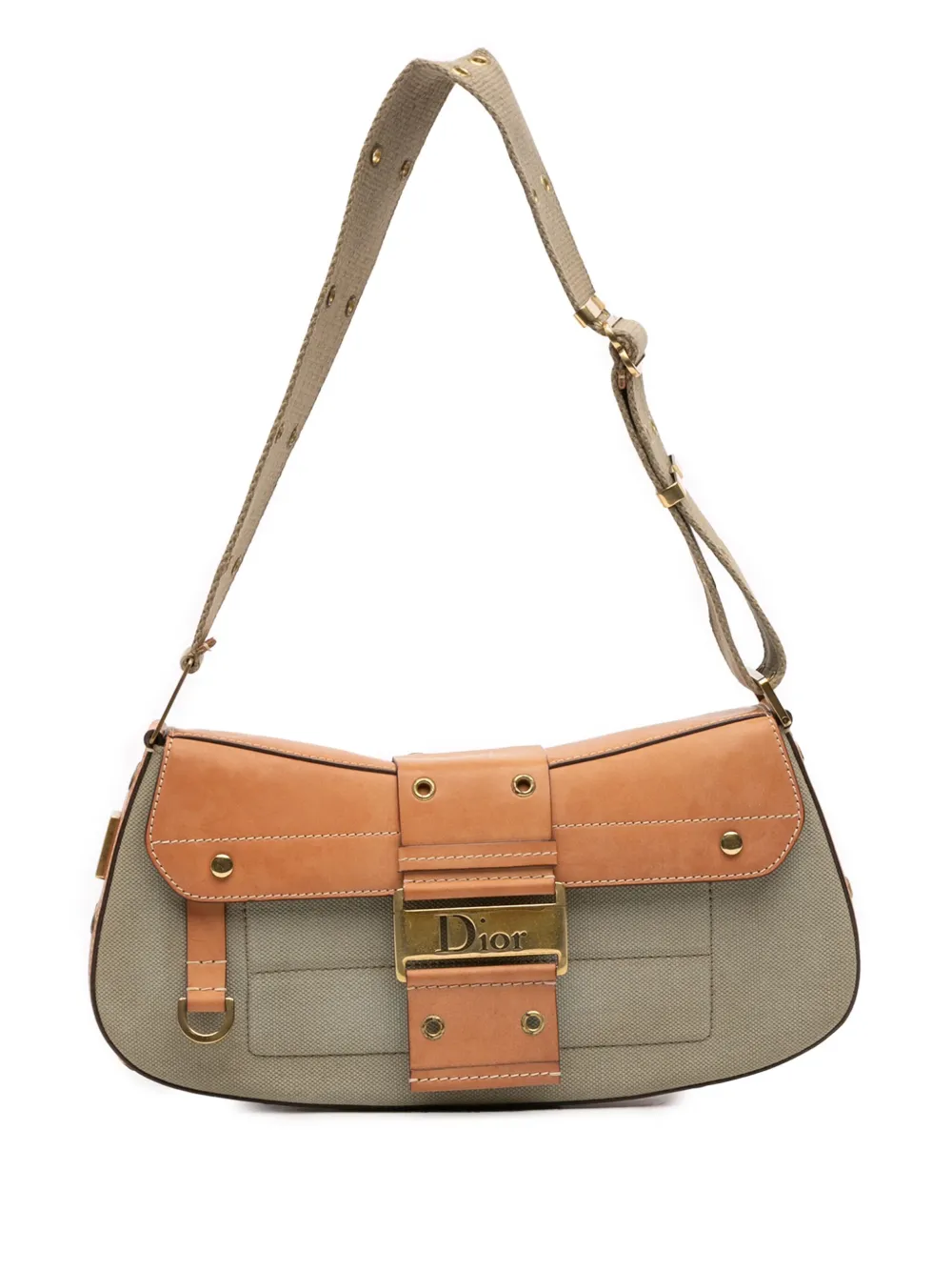 Christian Dior Pre-Owned 2002 キャンバス&レザー ストリートシック コロンバス ショルダーバッグ - ブラウン Christian Dior Pre-Owned 2002 キャンバス&レザー ストリートシック コロンバス ショルダーバッグ - ブラウン