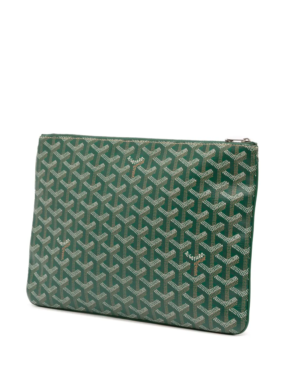 Pre-owned Goyard 2018 Ine Senat Mm Clutch Bag In Green