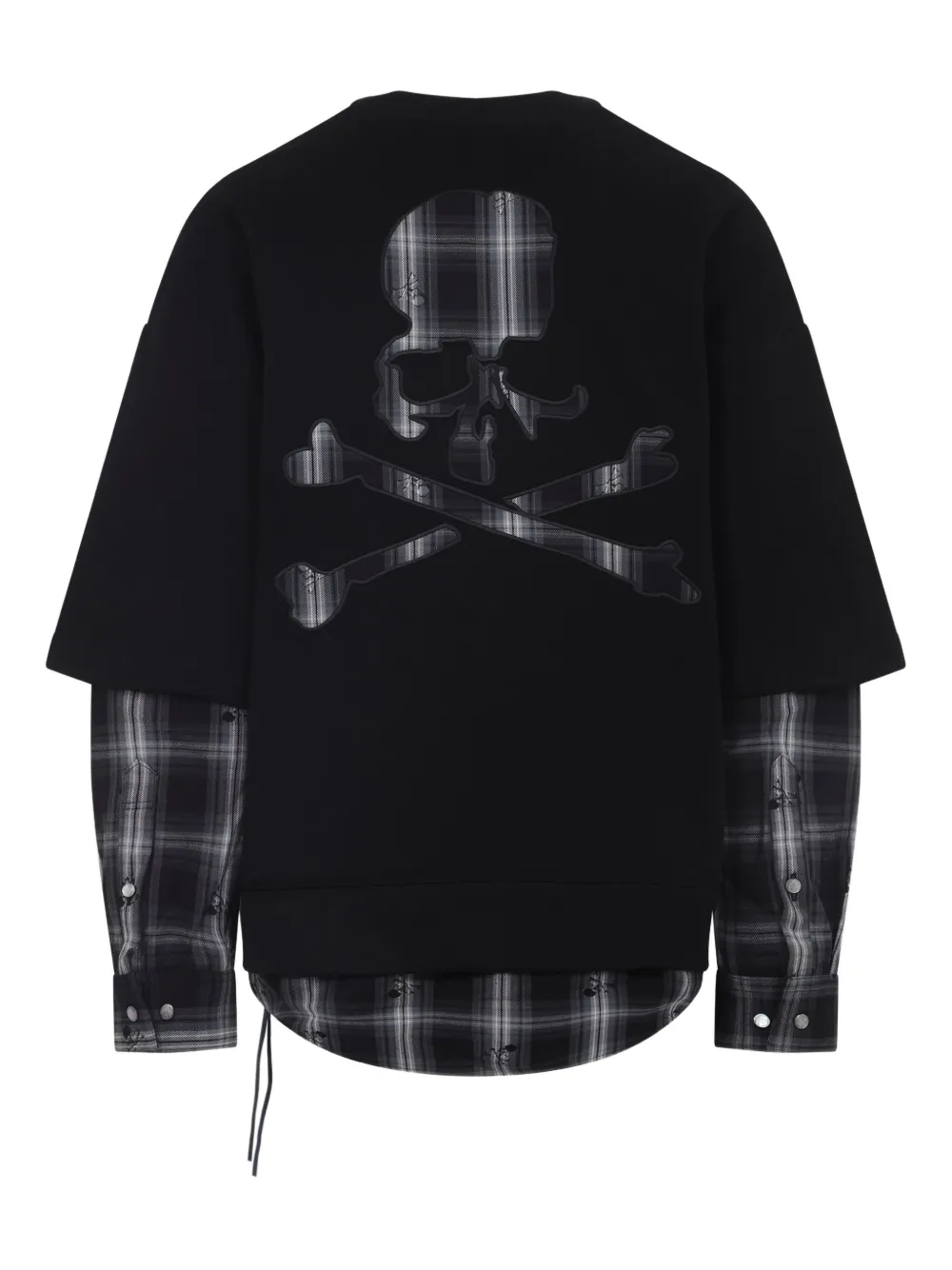 Mastermind Japan Skull-print Layered Sweatshirt In Black