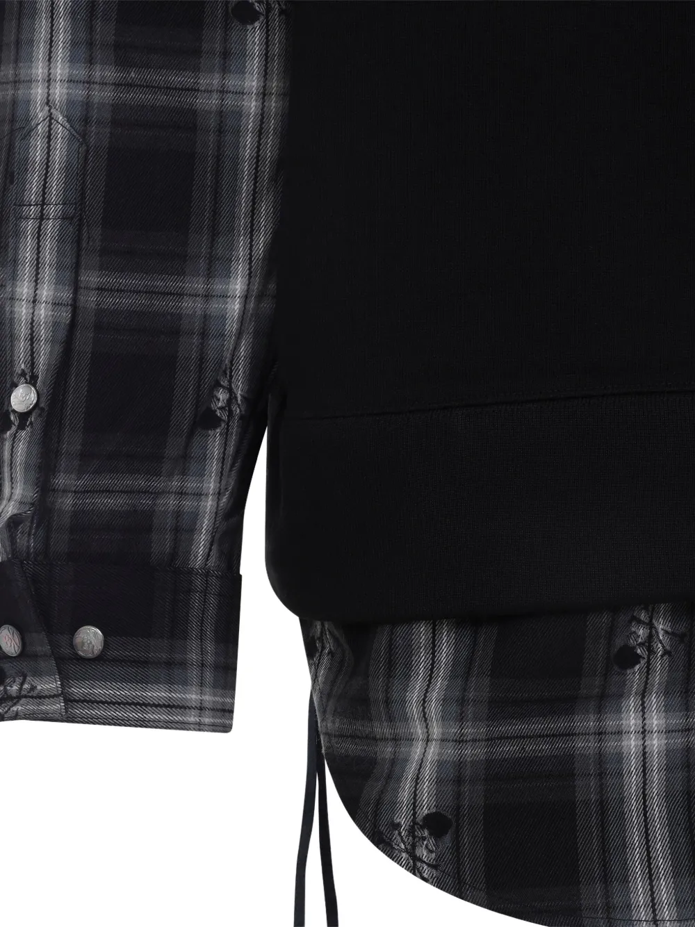 Mastermind Japan Skull-print Layered Sweatshirt In Black