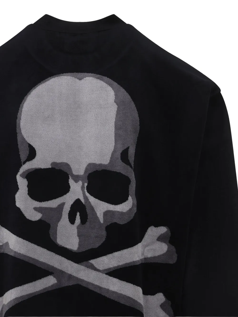 Mastermind Japan Long-sleeve Black T-shirt With Graphic Skull Design In Black