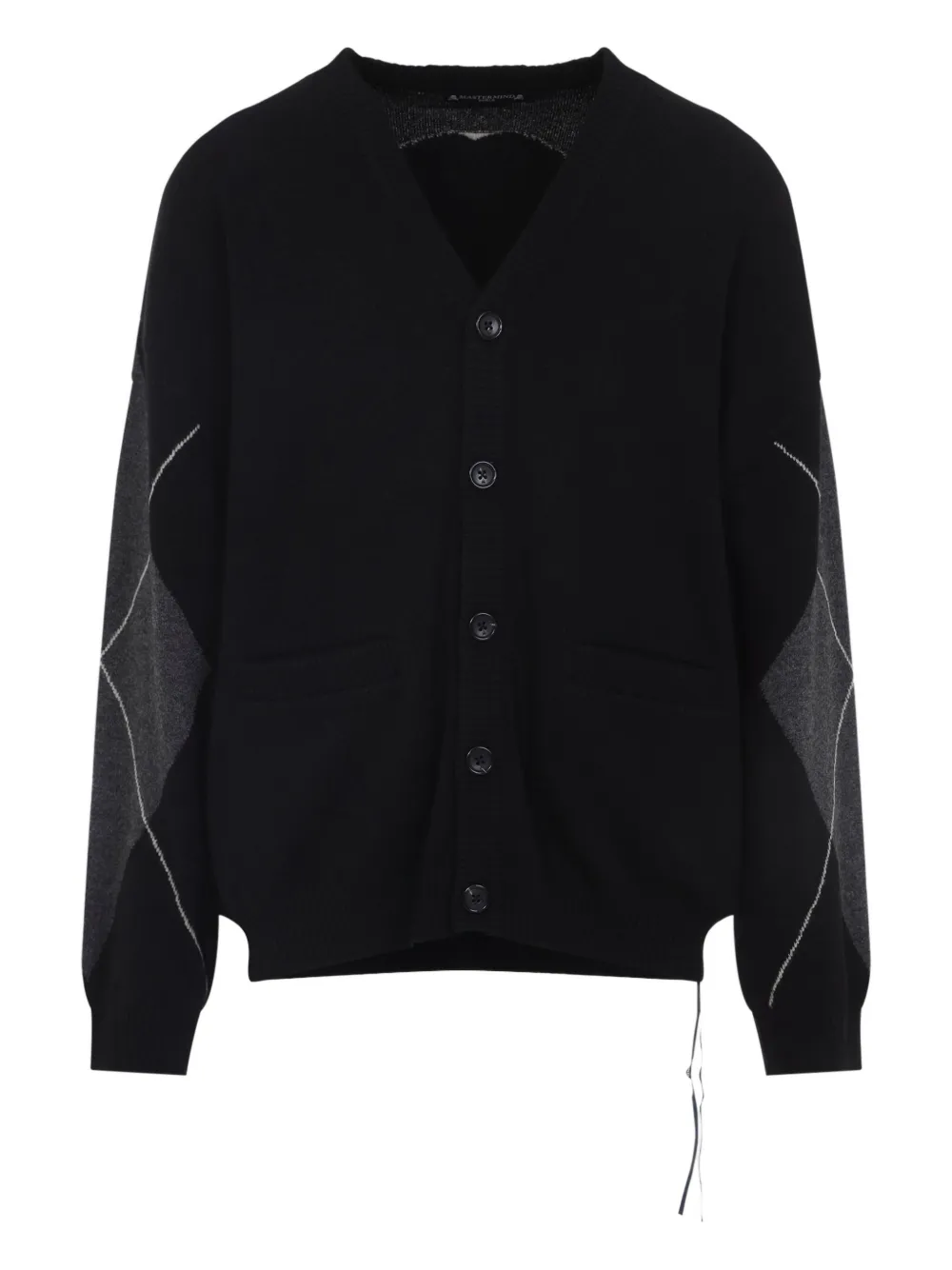 Mastermind World argyle cardigan - ブラック Mastermind World argyle cardigan - ブラック