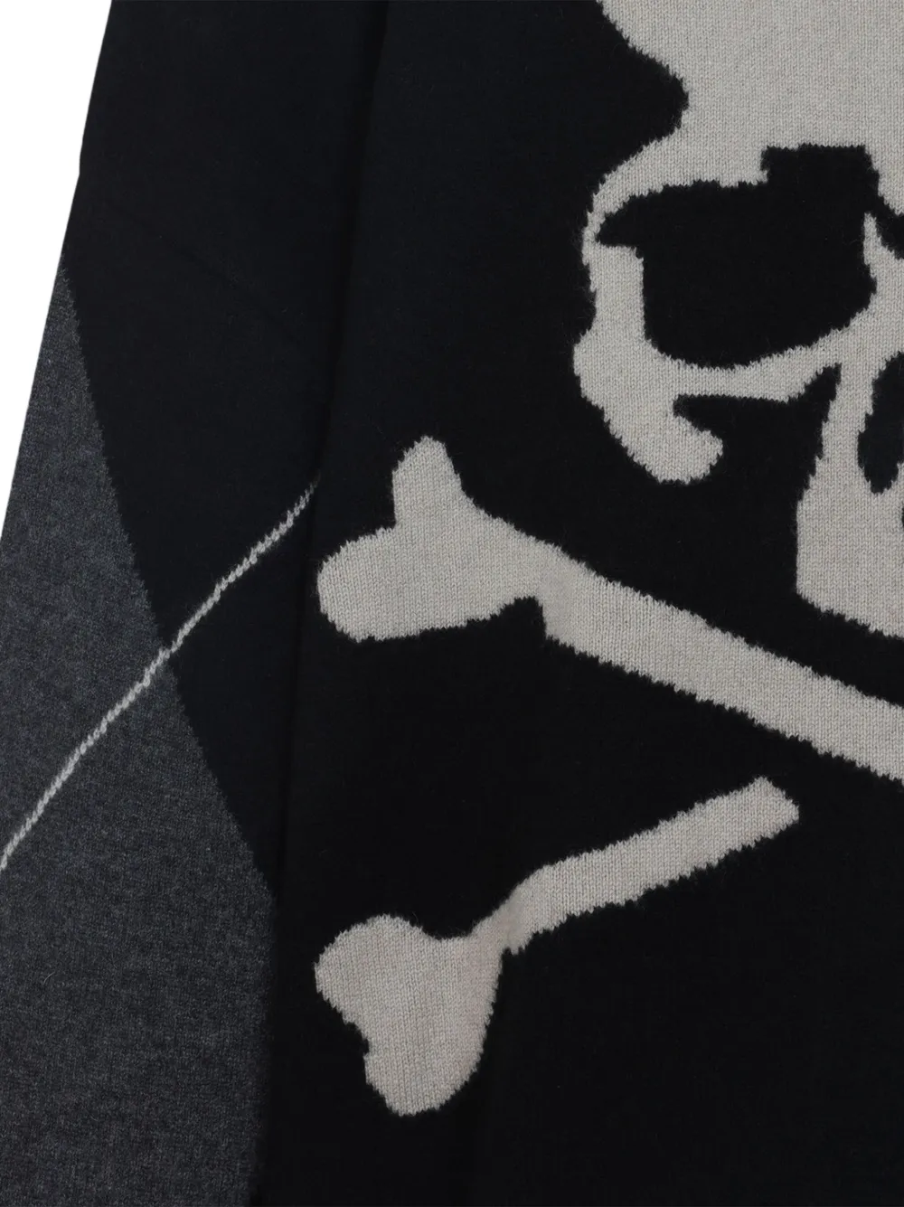 Mastermind Japan Cashmere Cardigan With V-neckline And Skull Motif In Black
