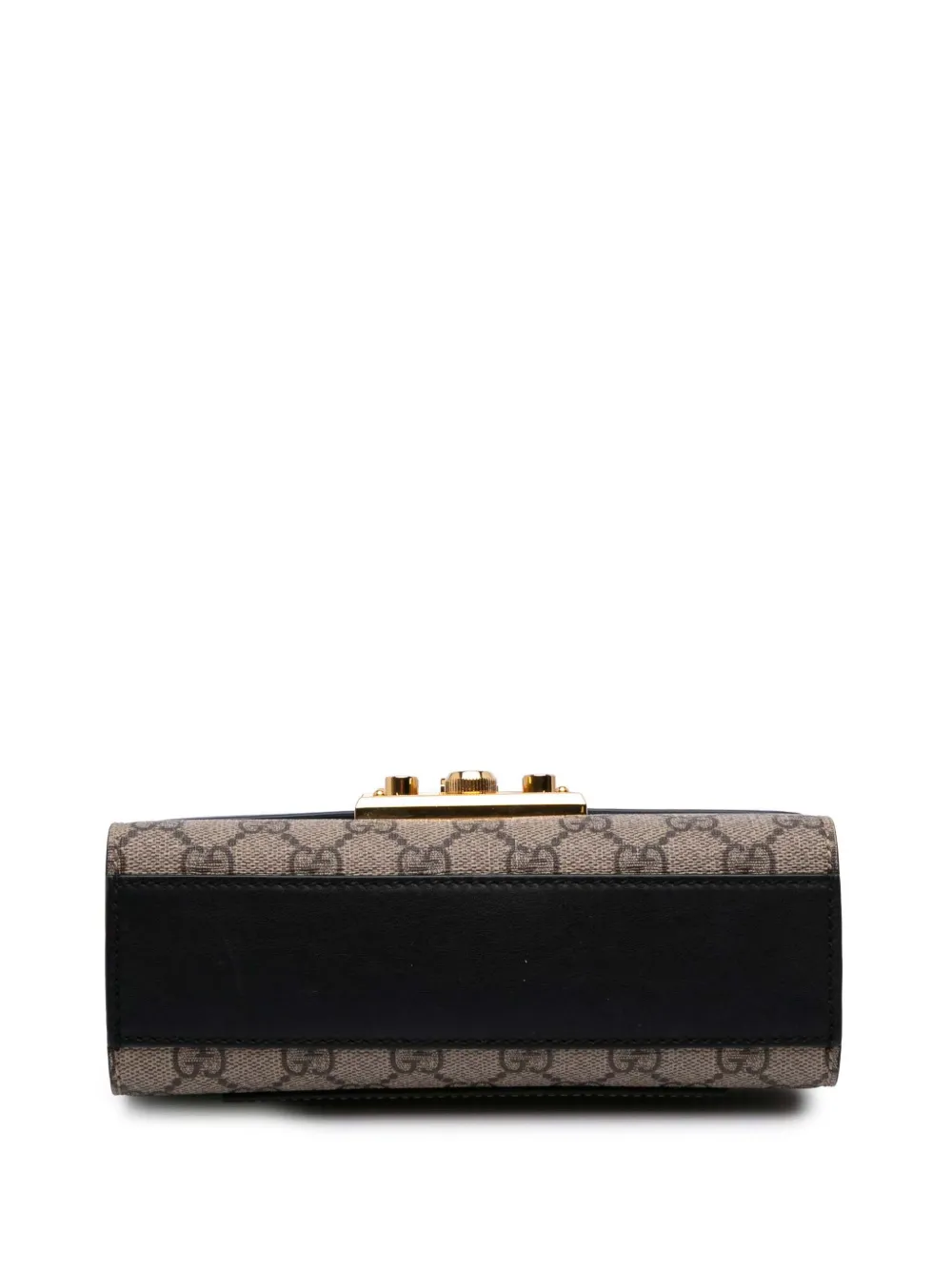 Pre-owned Gucci 2016-2025 Small Gg Supreme Padlock Crossbody Bag In Brown