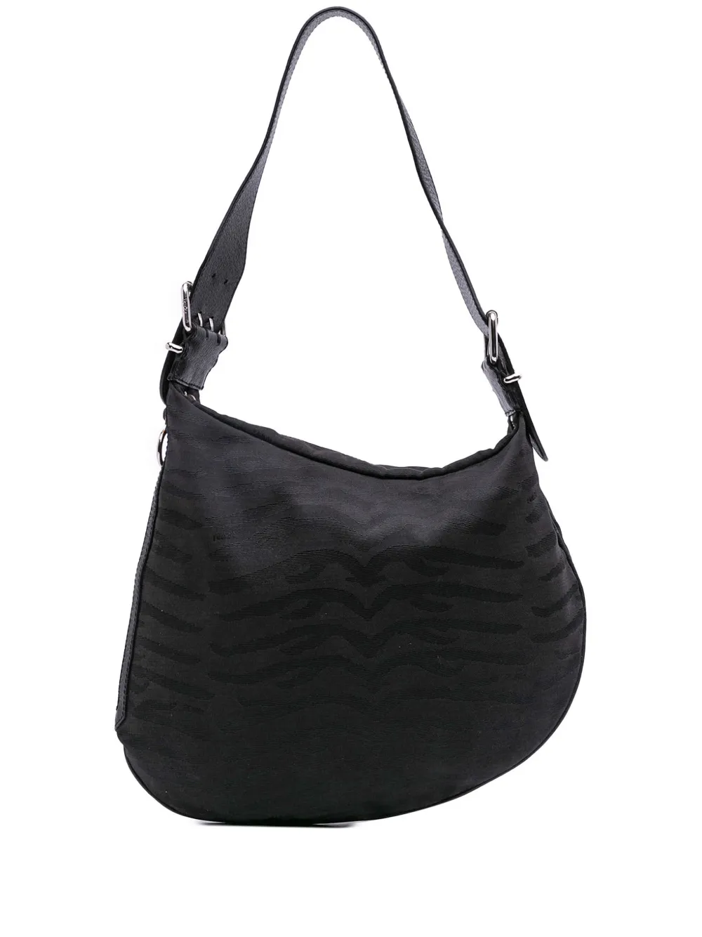 Fendi Pre-Owned 2000-2010 Zebra Print Canvas Oyster hobo bag | Black | Image 1
