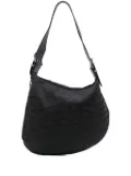 Fendi Pre-Owned 2000-2010 Zebra Print Canvas Oyster hobo bag - Black