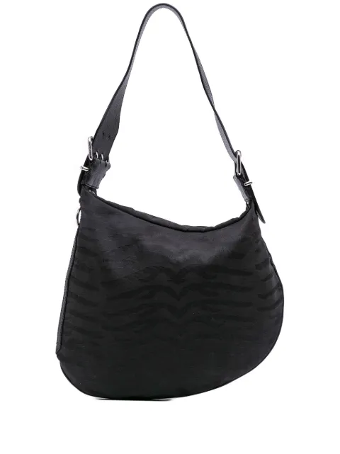 Fendi Pre-Owned 2000-2010 Zebra Print Canvas Oyster hobo bag