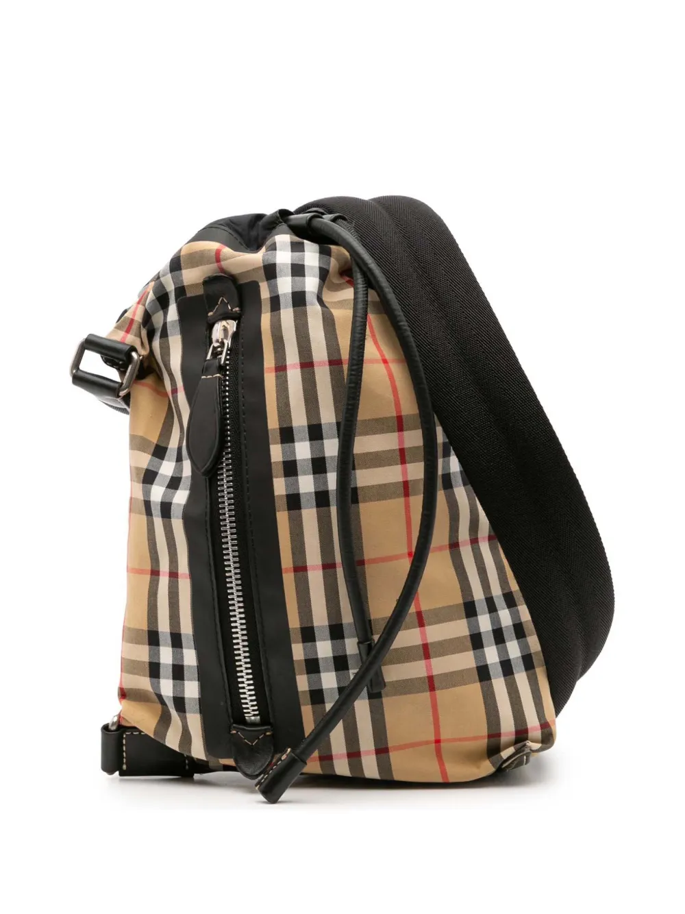 Pre-owned Burberry 2000-2017 Small House Check Canvas Sailing Sling Bag Crossbody Bag In Brown
