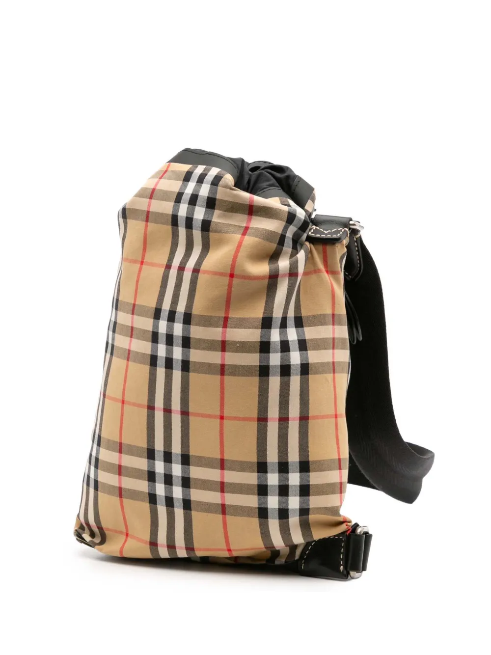 Pre-owned Burberry 2000-2017 Small House Check Canvas Sailing Sling Bag Crossbody Bag In Brown