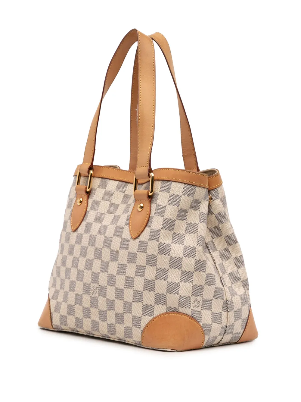 Pre-owned Louis Vuitton 2009 Damier Azur Hampstead Pm Tote Bag In White
